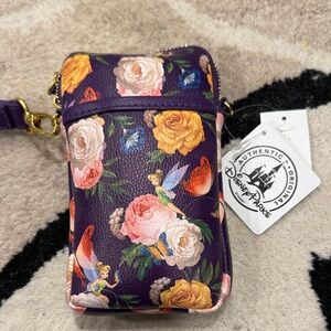 Disney Purple and Pink Floral Crossbody phone case tinkerbell